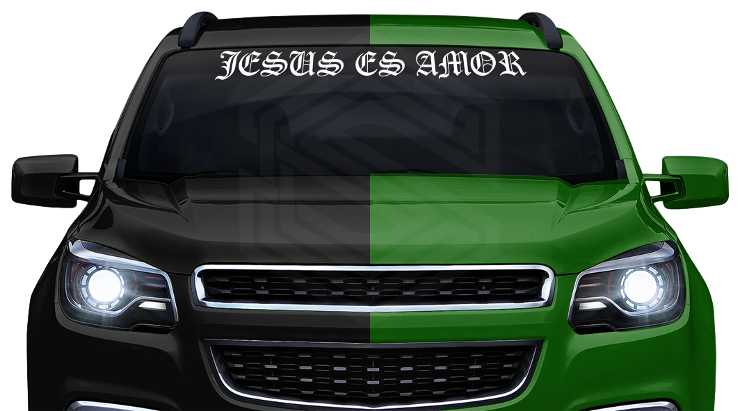 JESUS ES AMOR Decal Sticker Windshield Window Vinyl Graphic Banner Text Font-Old English Caps 36"x4.25"+