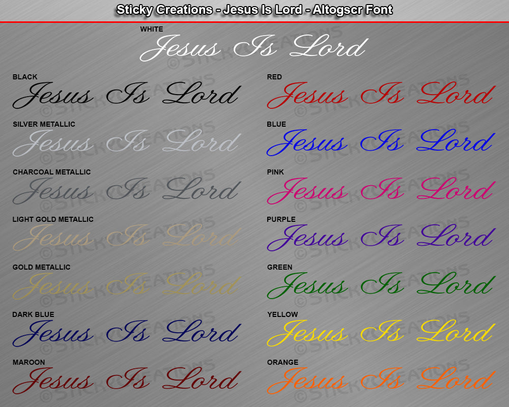 JESUS IS LORD Decal Sticker Windshield Window Vinyl Graphic Banner Text Font-Altogscr 36"x4.25"+