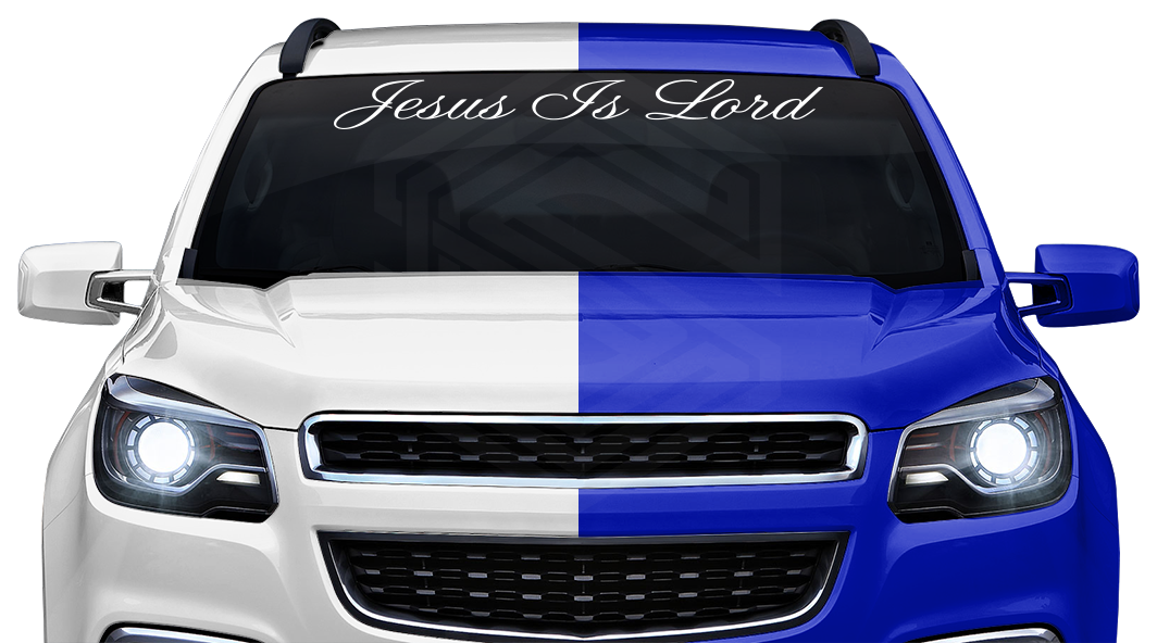 JESUS IS LORD Decal Sticker Windshield Window Vinyl Graphic Banner Text Font-Altogscr 36"x4.25"+