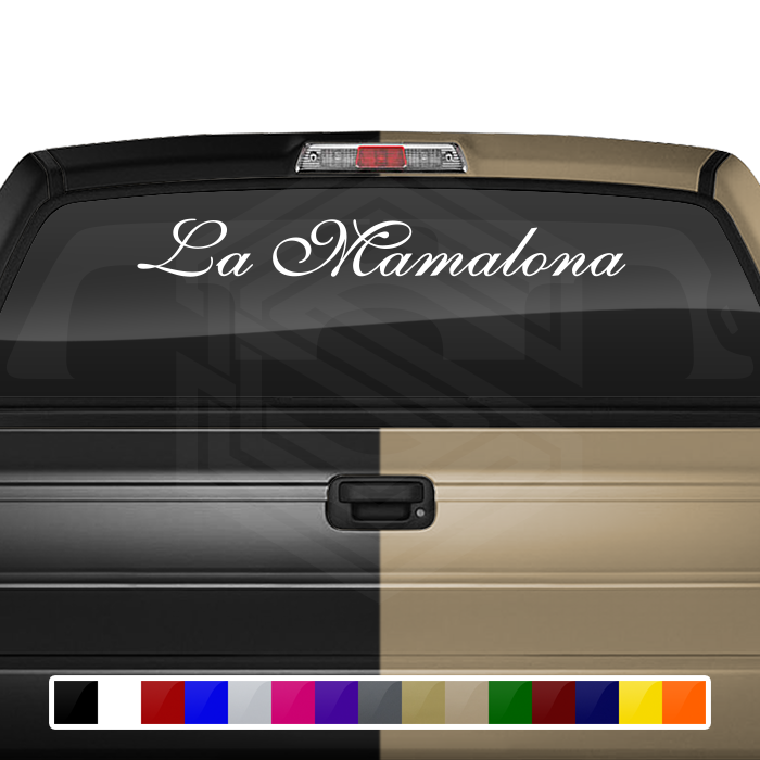 LA MAMALONA Decal Sticker Windshield Window Vinyl Graphic Banner Text Font-Shells3 36"x4.25"+