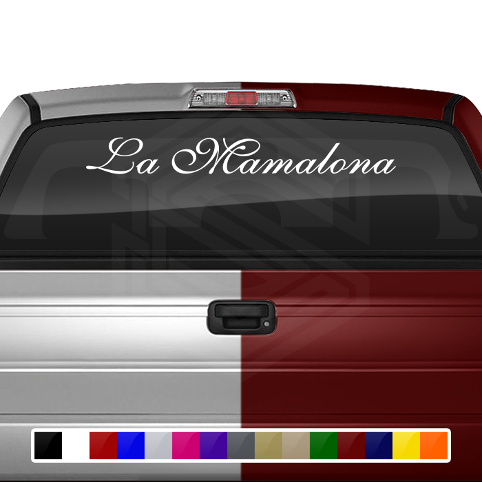 LA MAMALONA Decal Sticker Windshield Window Vinyl Graphic Banner Text Font-Shells3 36"x4.25"+