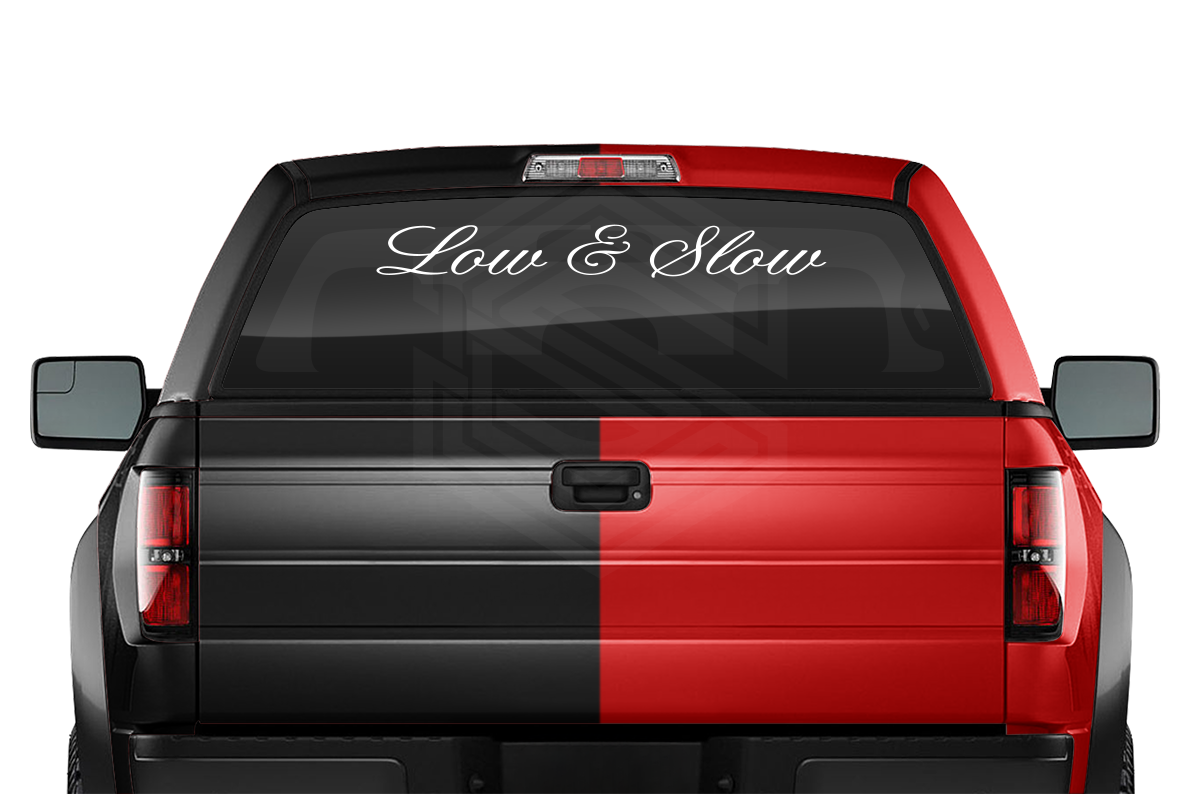 LOW & SLOW Decal Sticker Windshield Window Vinyl Graphic Banner Text Font-Altogscr 36"x4.25"+