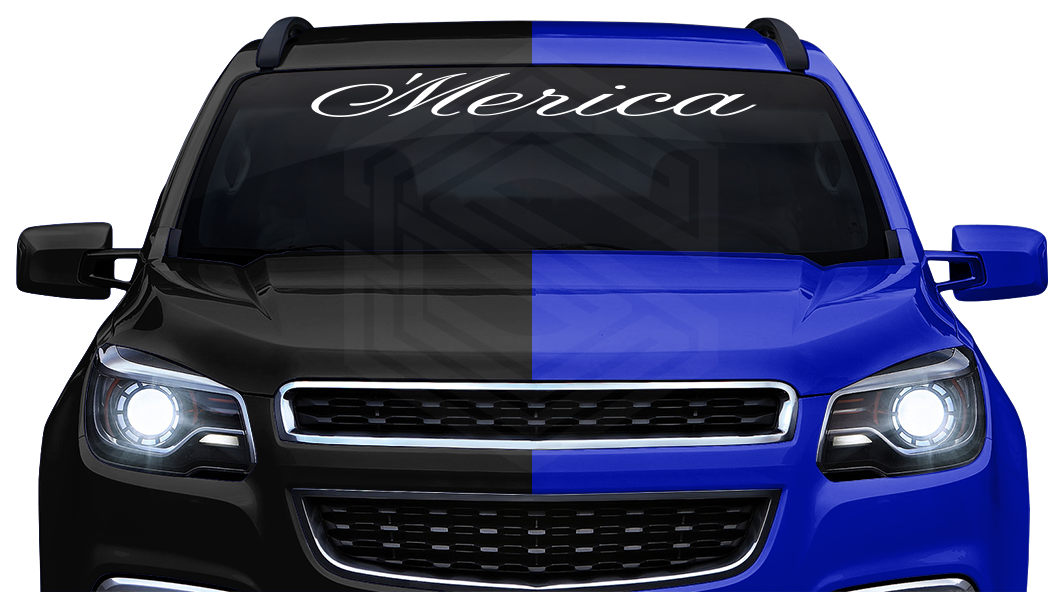 'MERICA Decal Sticker Windshield Window Vinyl Graphic Banner Text Font-Altogscr 36"x4.25"+