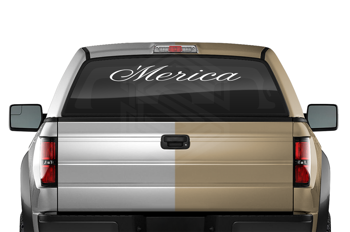 'MERICA Decal Sticker Windshield Window Vinyl Graphic Banner Text Font-Altogscr 36"x4.25"+