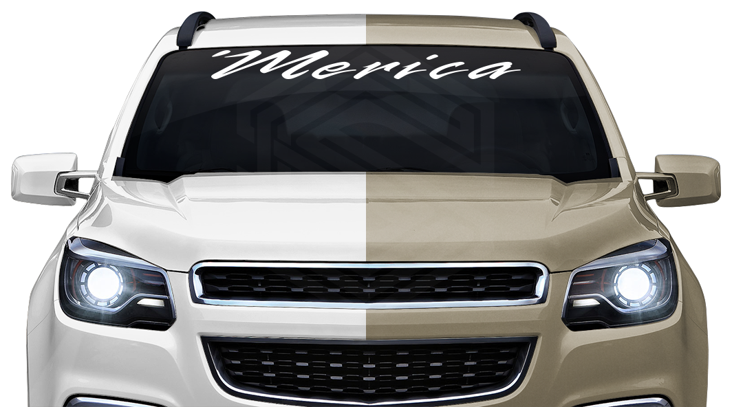 'MERICA Decal Sticker Windshield Window Vinyl Graphic Banner Text Font-Rapier 36"x4.25"+