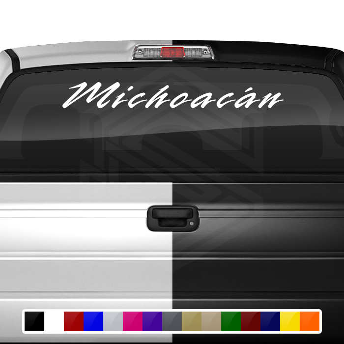 MICHOACÁN MICH Mexico Decal Sticker Windshield Window Vinyl Graphic Banner Text Font-Rapier 36"x4.25"+