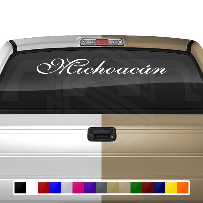 MICHOACÁN MICH Mexico Decal Sticker Windshield Window Vinyl Graphic Banner Text Font-Shells3 36"x4.25"+