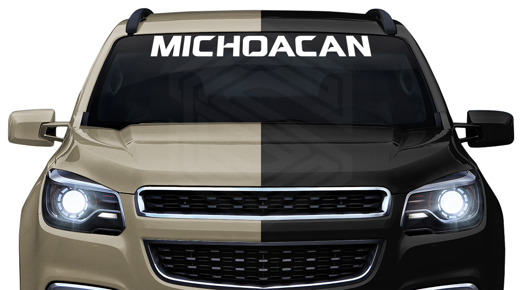 MICHOACÁN MICH Mexico Decal Sticker Windshield Window Vinyl Graphic Banner Text Font-Spaceage Caps 36"x4.25"+