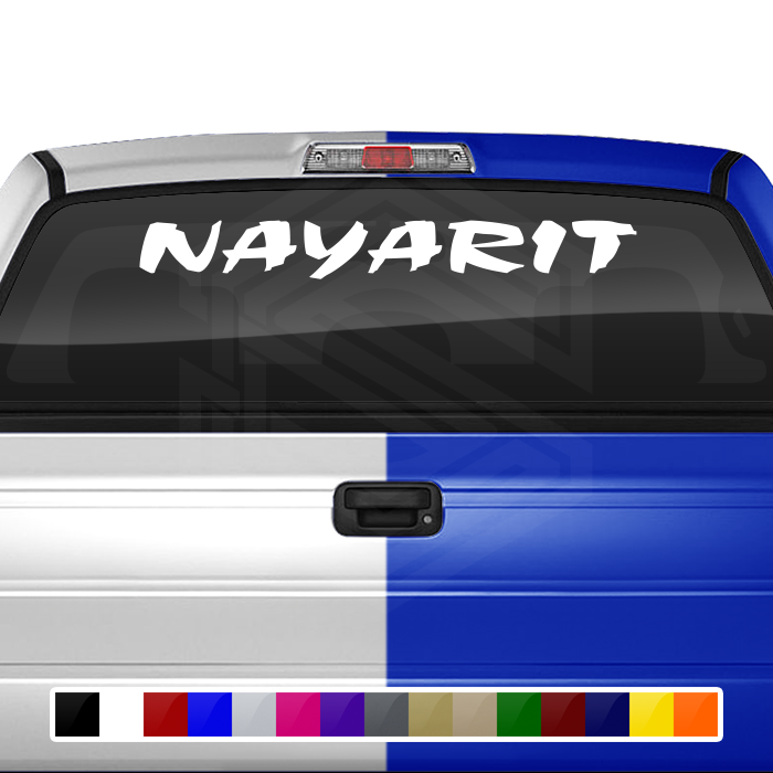 NAYARIT NAY Mexico Decal Sticker Windshield Window Vinyl Graphic Banner Text Font-Choc Caps 36"x4.25"+