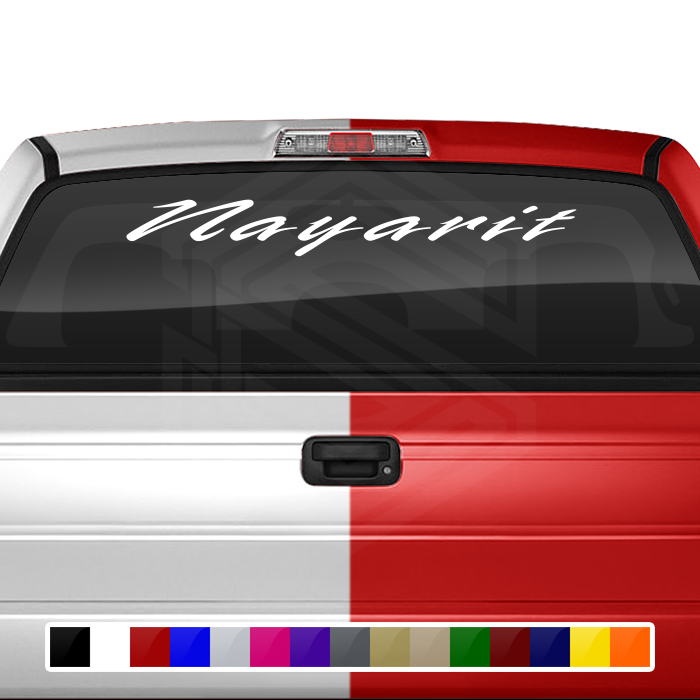 NAYARIT NAY Mexico Decal Sticker Windshield Window Vinyl Graphic Banner Text Font-Rapier 36"x4.25"+