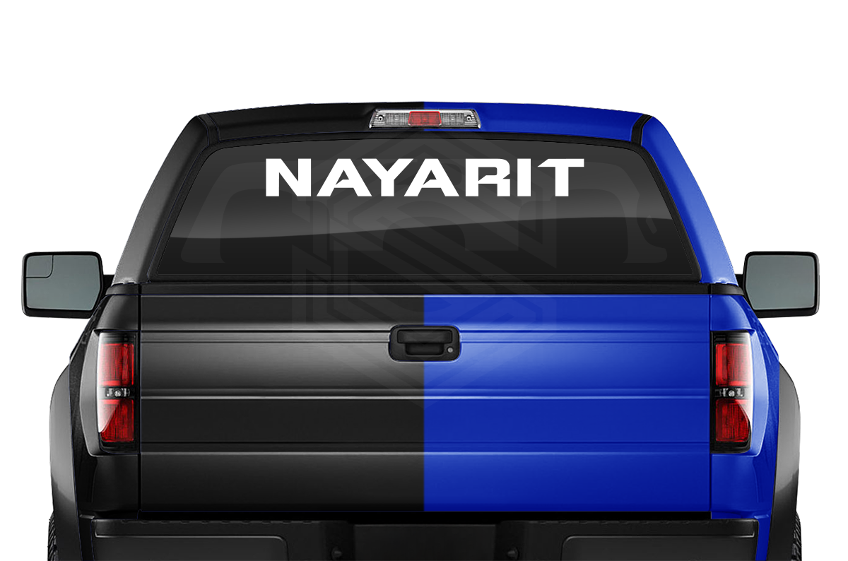 NAYARIT NAY Mexico Decal Sticker Windshield Window Vinyl Graphic Banner Text Font-Spaceage Caps 36"x4.25"+