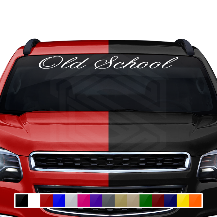 OLD SCHOOL Decal Sticker Windshield Window Vinyl Graphic Banner Text Font-Altogscr 36"x4.25"+