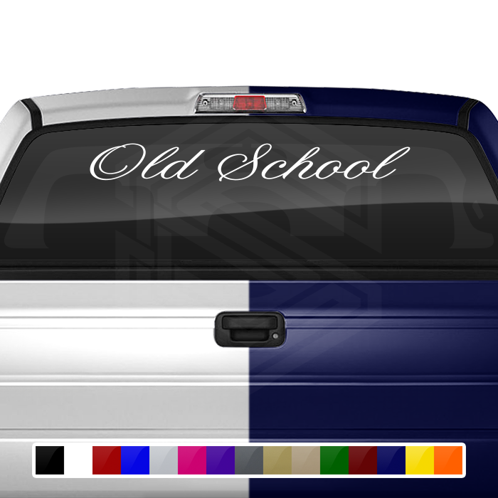 OLD SCHOOL Decal Sticker Windshield Window Vinyl Graphic Banner Text Font-Altogscr 36"x4.25"+