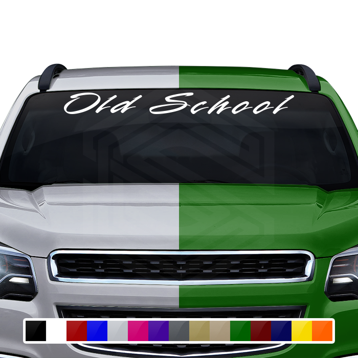 OLD SCHOOL Decal Sticker Windshield Window Vinyl Graphic Banner Text Font-Rapier 36"x4.25"+