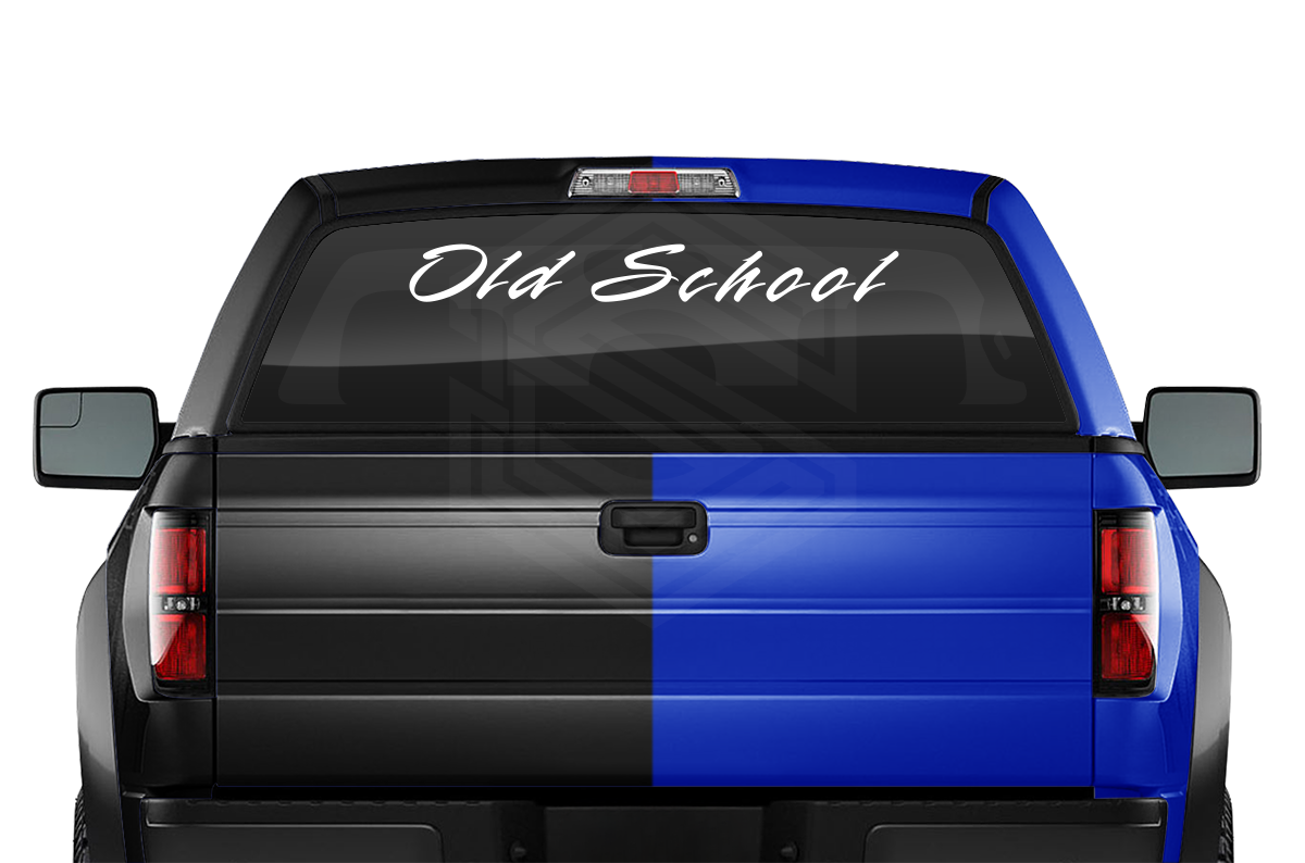 OLD SCHOOL Decal Sticker Windshield Window Vinyl Graphic Banner Text Font-Rapier 36"x4.25"+