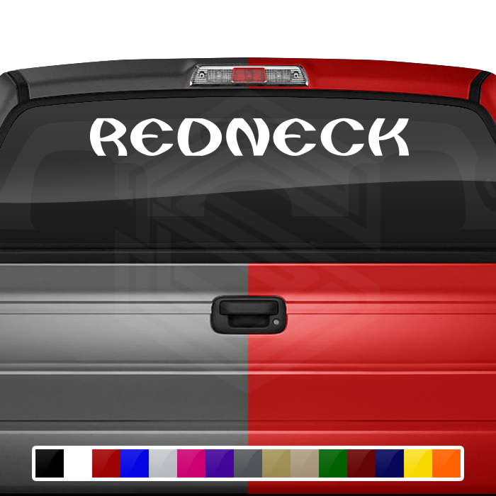 Calcomanía REDNECK para parabrisas, ventana, vinilo, pancarta gráfica, texto, mayúsculas Cameric, 36" x 4.25"+