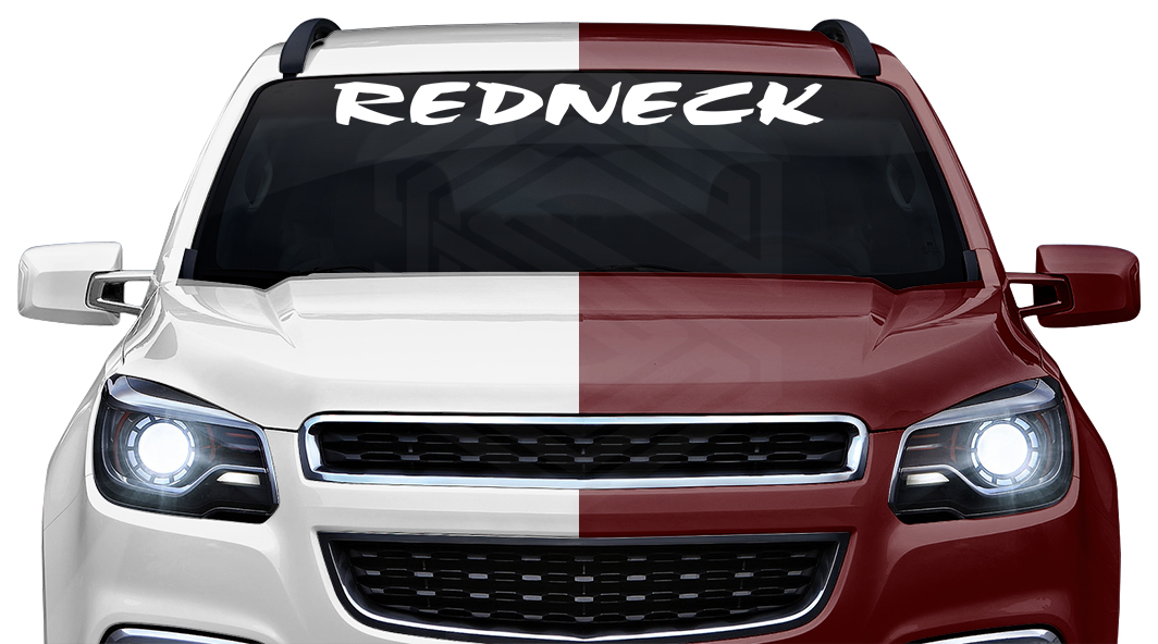 REDNECK Decal Sticker Windshield Window Vinyl Graphic Banner Text Font-Choc Caps 36"x4.25"+