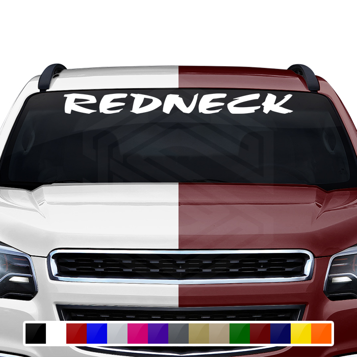 REDNECK Decal Sticker Windshield Window Vinyl Graphic Banner Text Font-Choc Caps 36"x4.25"+