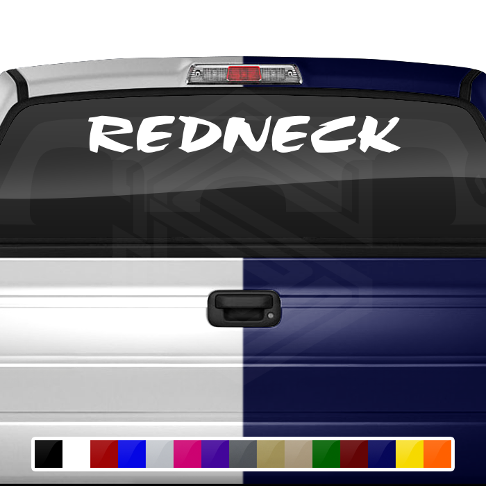 REDNECK Decal Sticker Windshield Window Vinyl Graphic Banner Text Font-Choc Caps 36"x4.25"+