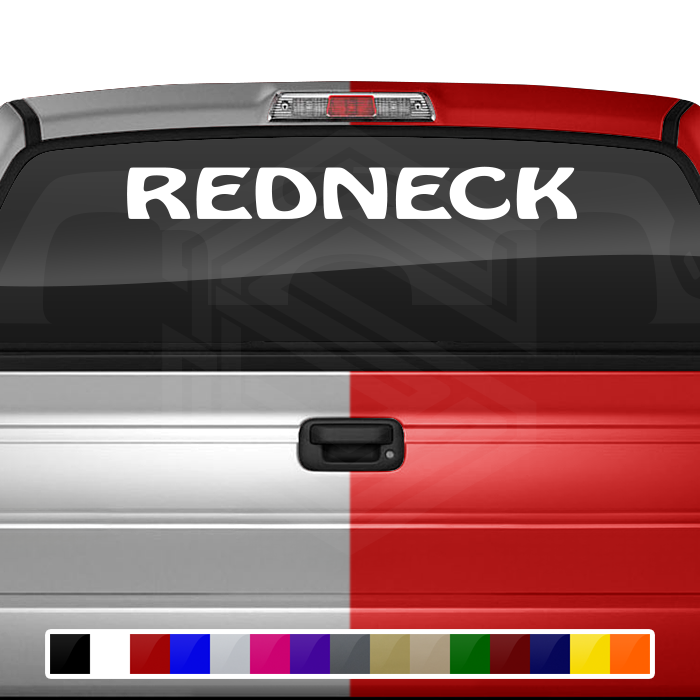 REDNECK Decal Sticker Windshield Window Vinyl Graphic Banner Text Font-Hoboes Caps 36"x4.25"+