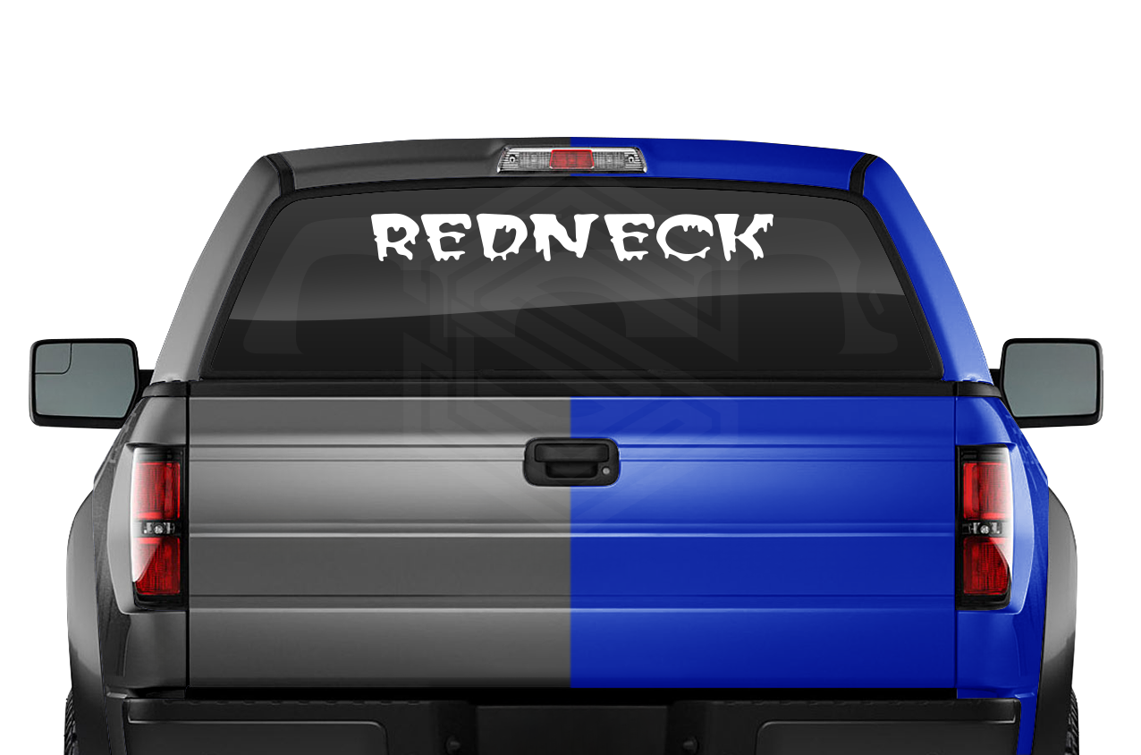 REDNECK Decal Sticker Windshield Window Vinyl Graphic Banner Text Font-Polter Caps 36"x4.25"+