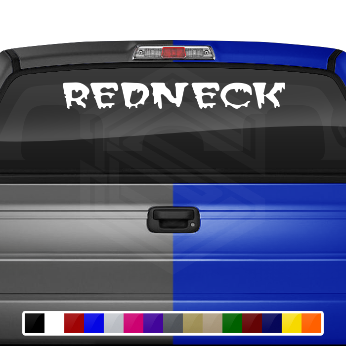 REDNECK Decal Sticker Windshield Window Vinyl Graphic Banner Text Font-Polter Caps 36"x4.25"+
