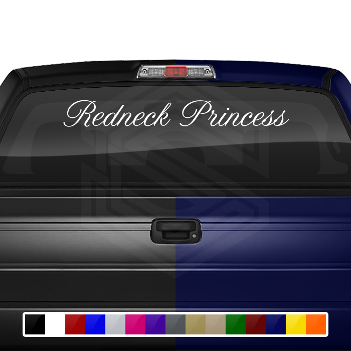REDNECK PRINCESS Decal Sticker Windshield Window Vinyl Graphic Banner Text Font-Altogscr 36"x4.25"+