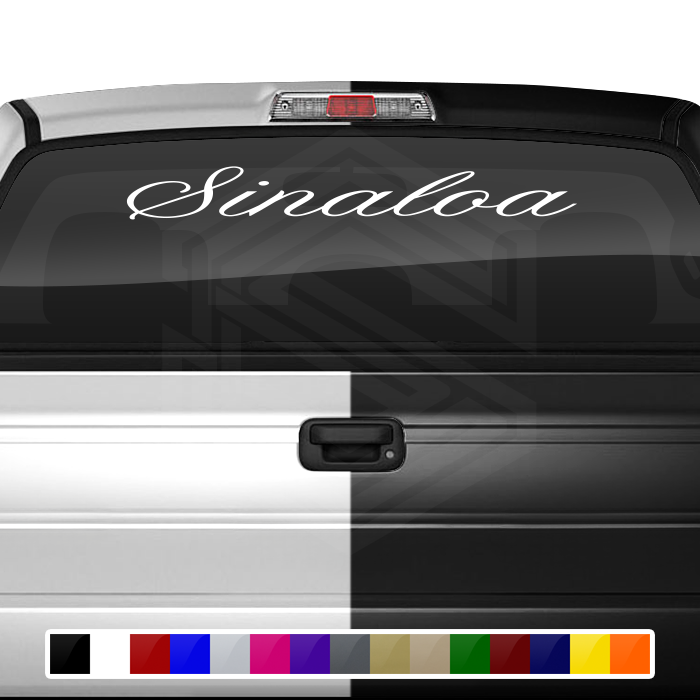 SINALOA SIN Mexico Decal Sticker Windshield Window Vinyl Graphic Banner Text Font-Altogscr 36"x4.25"+