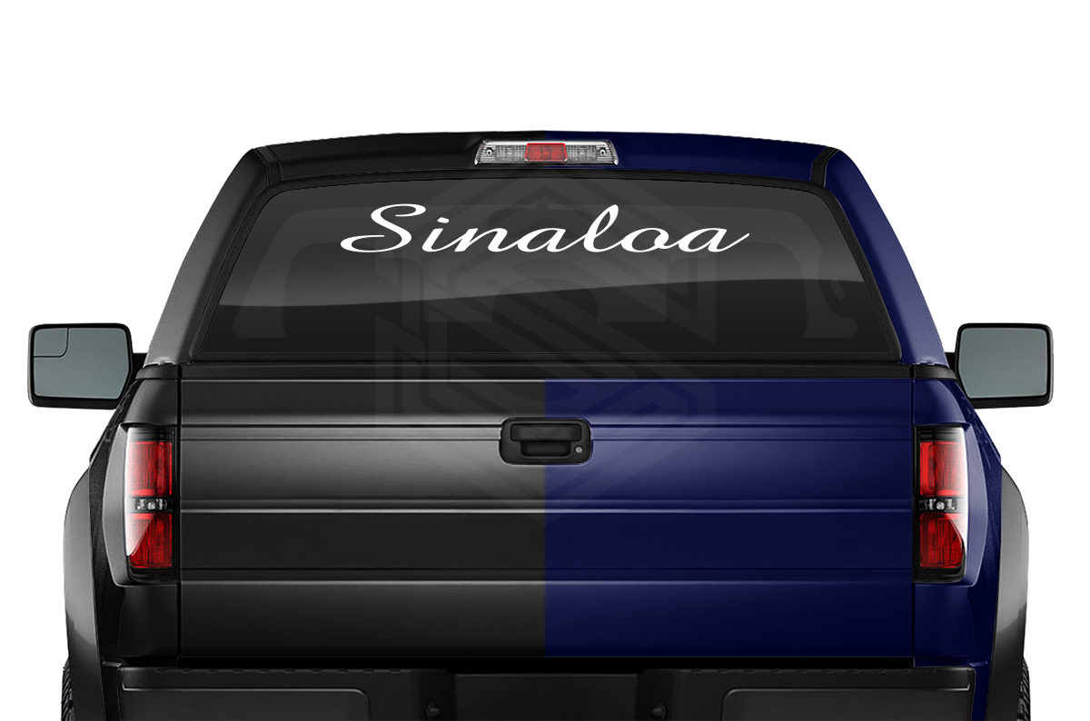 SINALOA SIN Mexico Decal Sticker Windshield Window Vinyl Graphic Banner Text Font-Amaze 36"x4.25"+