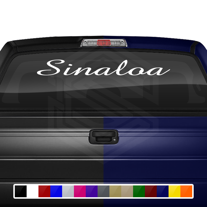 SINALOA SIN Mexico Decal Sticker Windshield Window Vinyl Graphic Banner Text Font-Amaze 36"x4.25"+