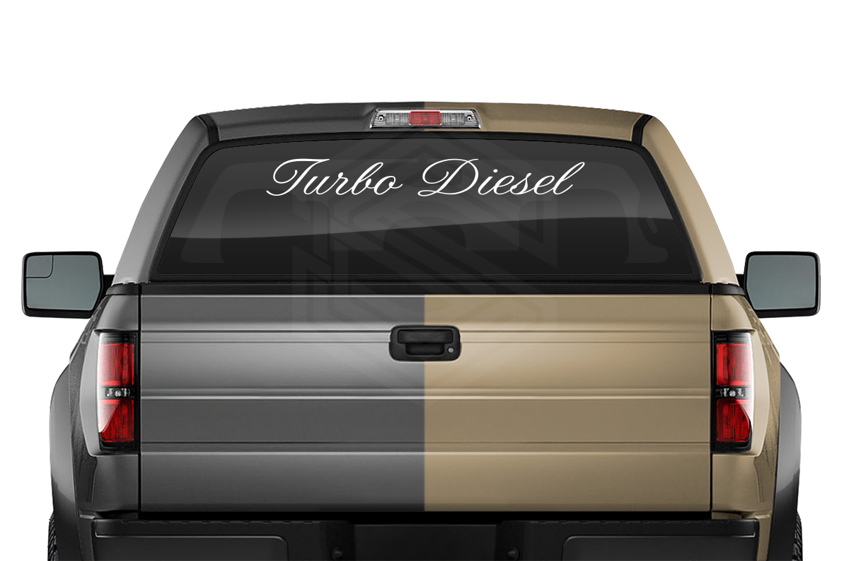 TURBO DIESEL Decal Sticker Windshield Window Vinyl Graphic Banner Text Font-Altogscr 36"x4.25"+