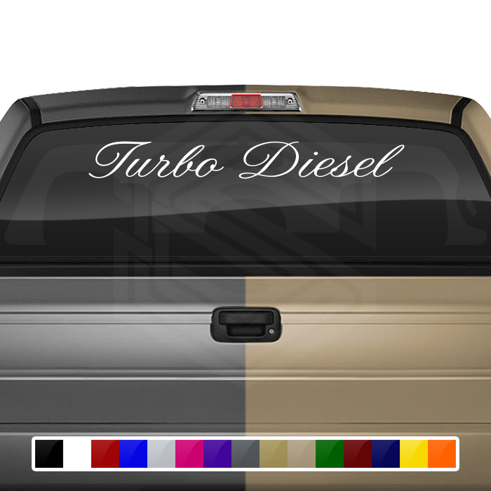 TURBO DIESEL Decal Sticker Windshield Window Vinyl Graphic Banner Text Font-Altogscr 36"x4.25"+