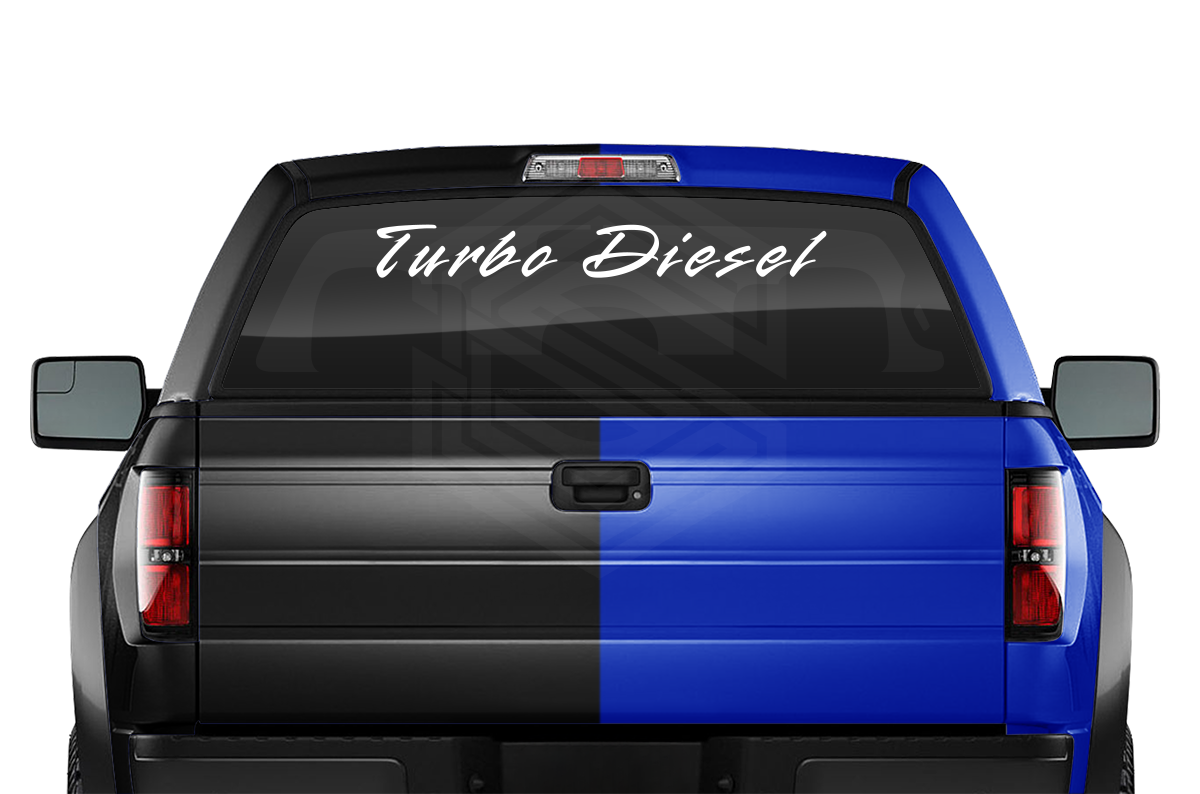 TURBO DIESEL Decal Sticker Windshield Window Vinyl Graphic Banner Text Font-Rapier 36"x4.25"+