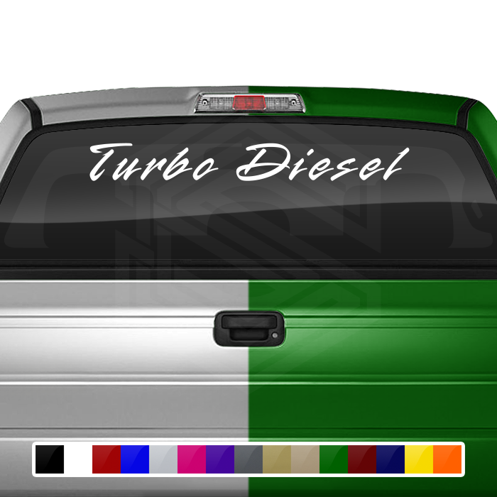 TURBO DIESEL Decal Sticker Windshield Window Vinyl Graphic Banner Text Font-Rapier 36"x4.25"+
