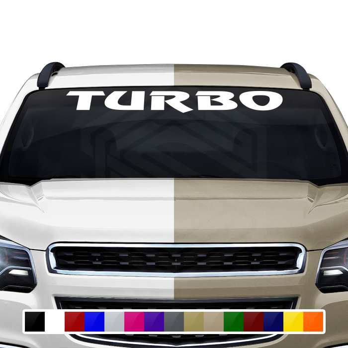TURBO Decal Sticker Windshield Window Vinyl Graphic Banner Text Font-Review Caps 36"x4.25"+