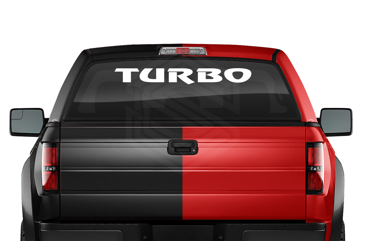 TURBO Decal Sticker Windshield Window Vinyl Graphic Banner Text Font-Review Caps 36"x4.25"+