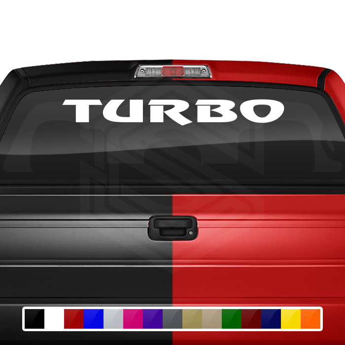 TURBO Decal Sticker Windshield Window Vinyl Graphic Banner Text Font-Review Caps 36"x4.25"+