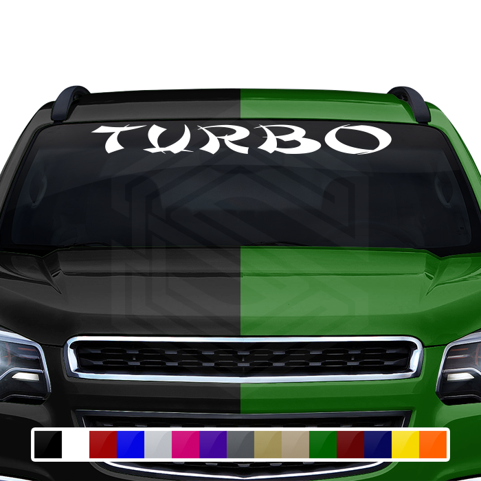 TURBO Decal Sticker Windshield Window Vinyl Graphic Banner Text Font-Shanghai Caps 36"x4.25"+