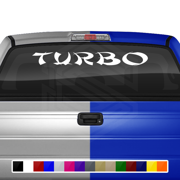 TURBO Decal Sticker Windshield Window Vinyl Graphic Banner Text Font-Shanghai Caps 36"x4.25"+