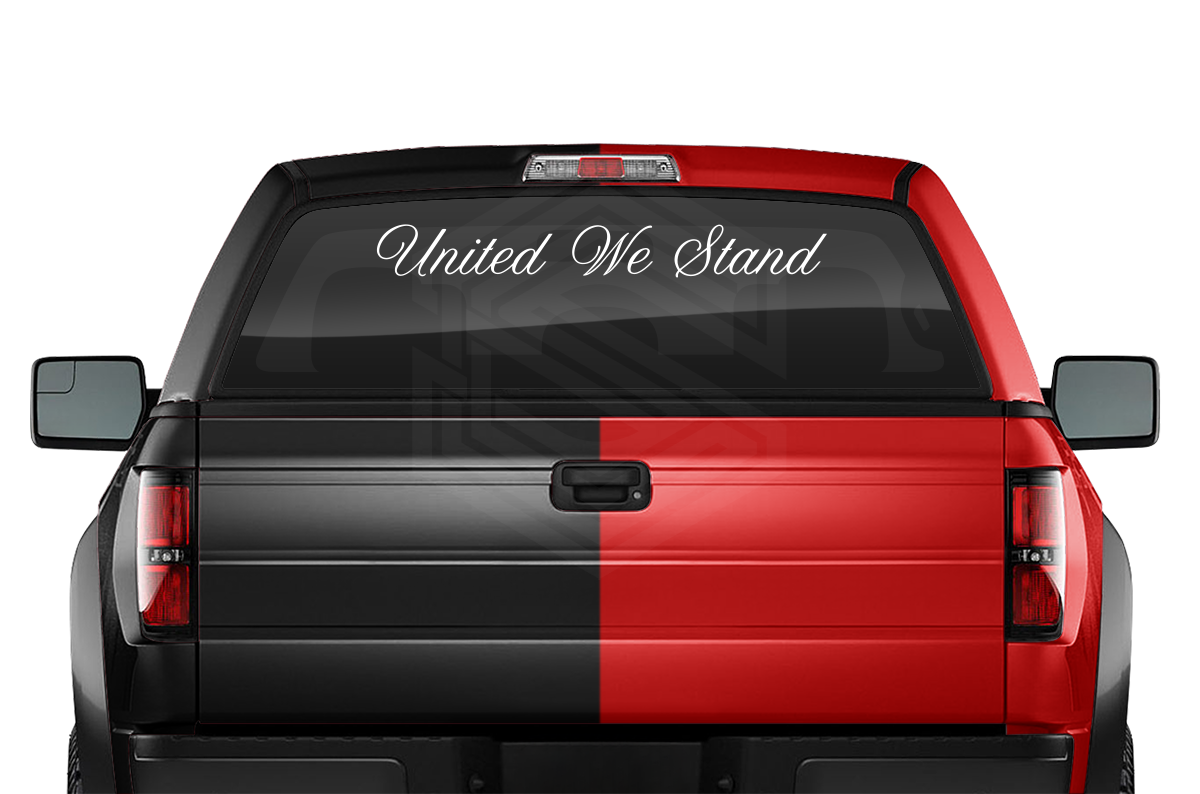 UNITED WE STAND Decal Sticker Windshield Window Vinyl Graphic Banner Text Font-Altogscr 36"x4.25"+