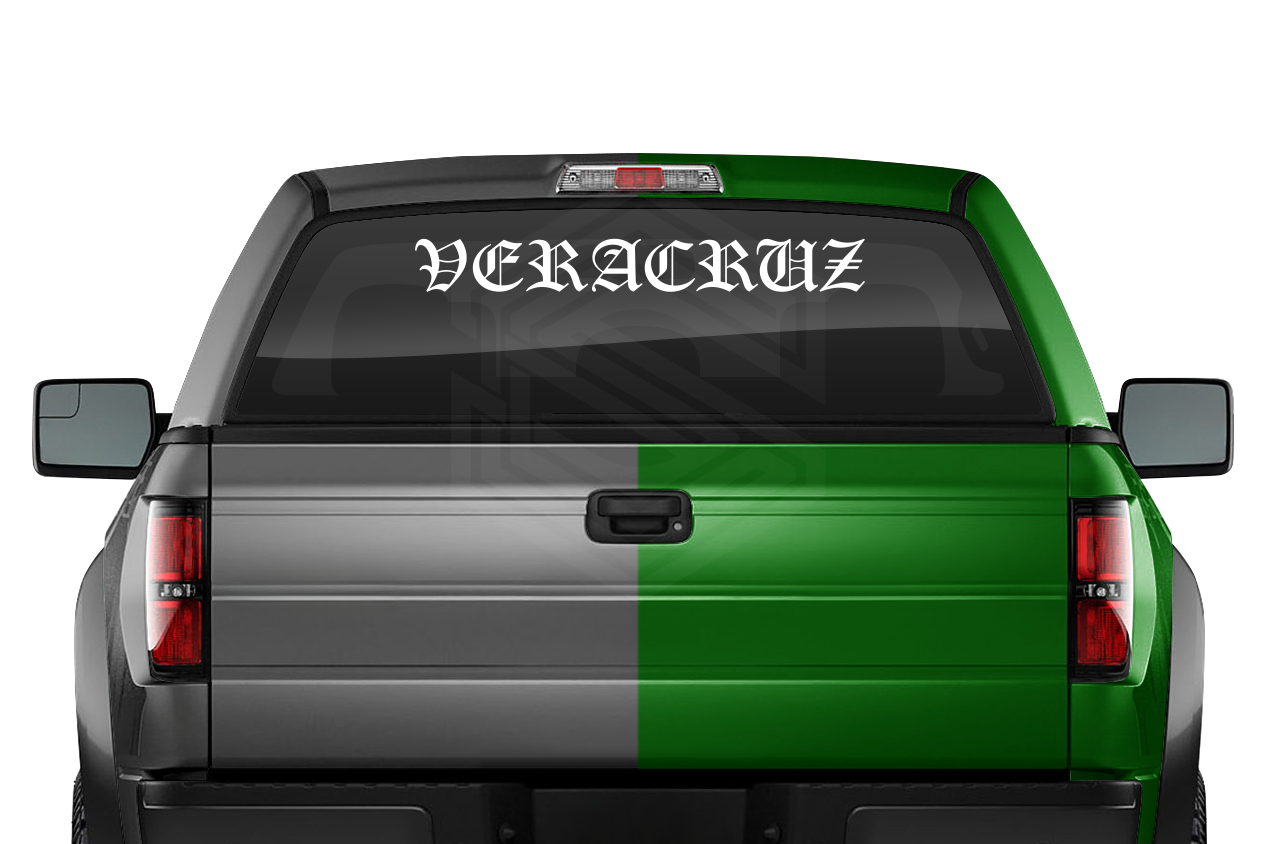VERACRUZ VER Mexico Decal Sticker Windshield Window Vinyl Graphic Banner Text Font-Old English Caps 36"x4.25"+