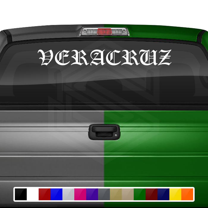 VERACRUZ VER Mexico Decal Sticker Windshield Window Vinyl Graphic Banner Text Font-Old English Caps 36"x4.25"+
