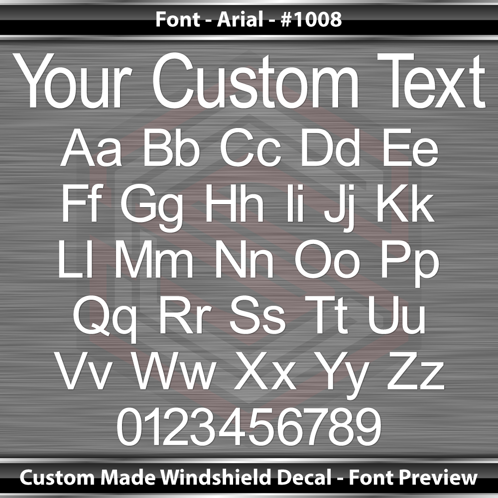 Font Arial #1008 - CUSTOM PERSONALIZED Name Text Letters Decal Sticker Windshield Window Vinyl Graphic Banner 36"x4.25"+