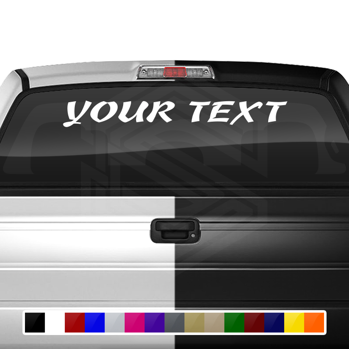 Font Casket n.° 1076 - Calcomanía personalizada con nombre, texto y letras para parabrisas y ventana, vinilo gráfico de 91 x 10,8 cm o más