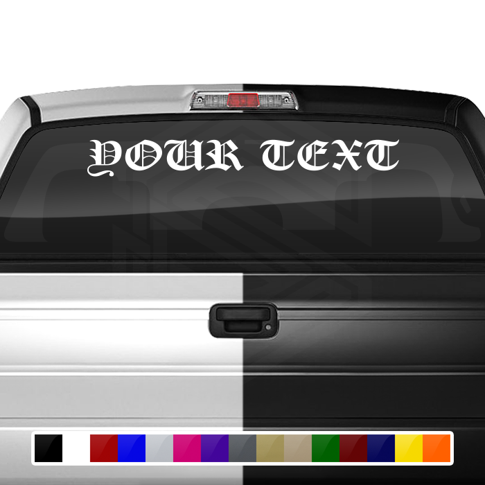 Font Cloistbk n.° 1023 - Calcomanía personalizada con nombre, texto y letras para parabrisas y ventana, vinilo gráfico de 91 x 10,8 cm o más