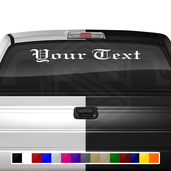 Font Linotext #1042 - CUSTOM PERSONALIZED Name Text Letters Decal Sticker Windshield Window Vinyl Graphic Banner 36"x4.25"+