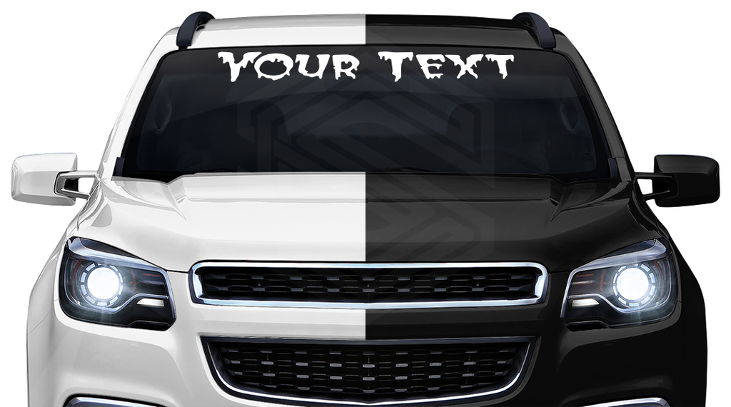 Font Polter n.° 1056 - Calcomanía personalizada con nombre, texto y letras para parabrisas y ventana, vinilo gráfico de 91 x 10,8 cm o más