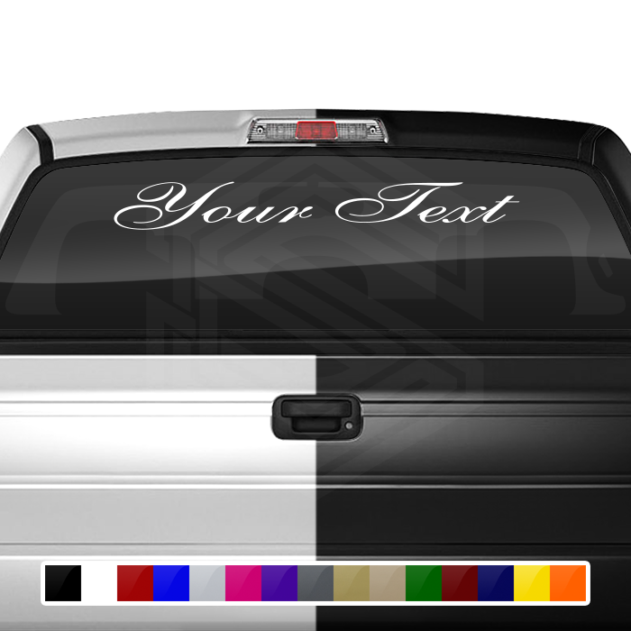 Font Shells 1 Script #1111 - CUSTOM PERSONALIZED Name Text Letters Decal Sticker Windshield Window Vinyl Graphic Banner 36"x4.25"+