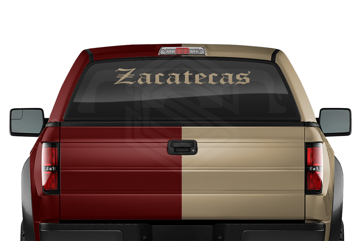 ZACATECAS ZAC Mexico Decal Sticker Windshield Window Vinyl Graphic Banner Text Font-Old English 36"x4.25"+