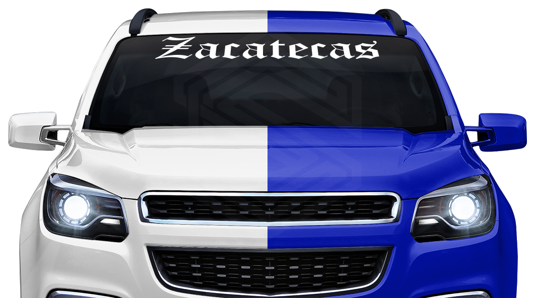 ZACATECAS ZAC Mexico Decal Sticker Windshield Window Vinyl Graphic Banner Text Font-Old English 36"x4.25"+